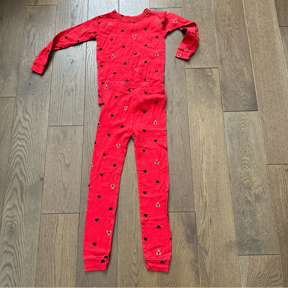 GAP Red Kids Pajama Set with Heart Print